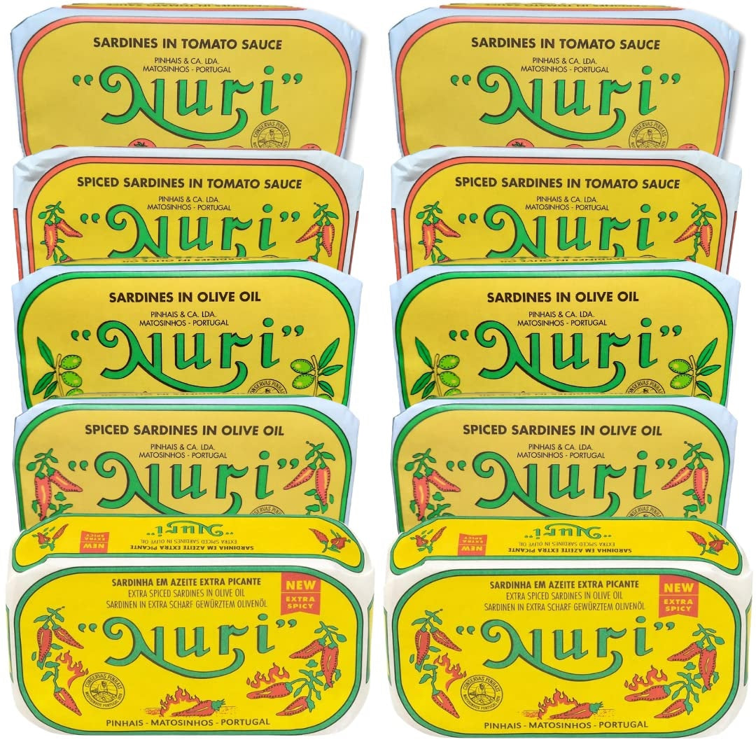 NURI Portuguese Sardines Complete Collection 10 Pack Variety by Seafood Aficionado - International Loft