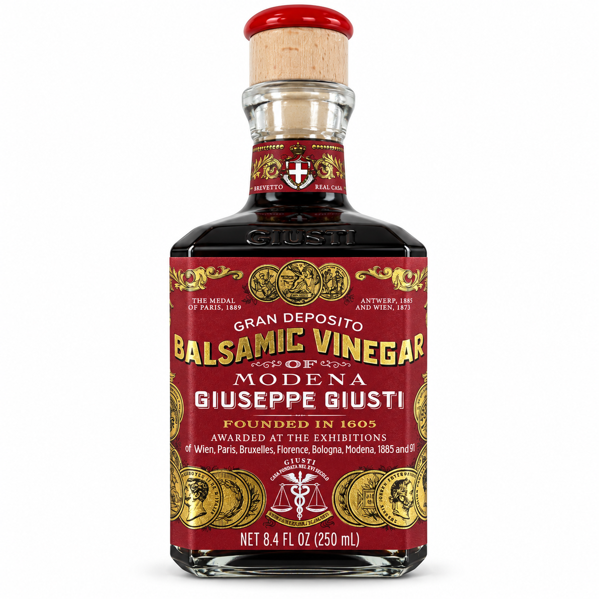 Giuseppe Giusti Gran Deposito 3 Gold Medals Aceto Balsamico Di Modena Aged Artisan Italian Balsamic Vinegar , 8.45 Fl Oz