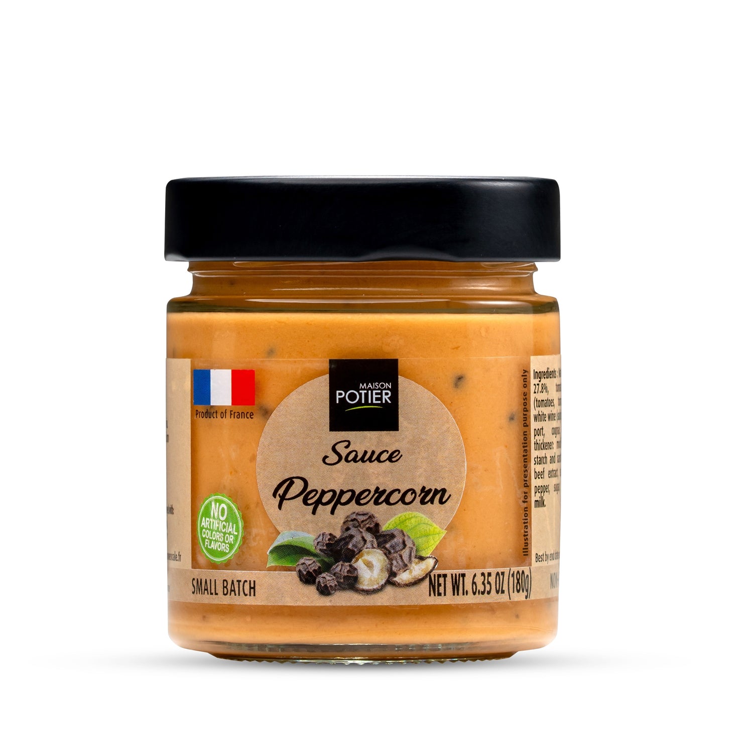 Maison Potier Peppercorn Sauce, The Authentic Sauce N. 3, 6.35oz Jar - International Loft
