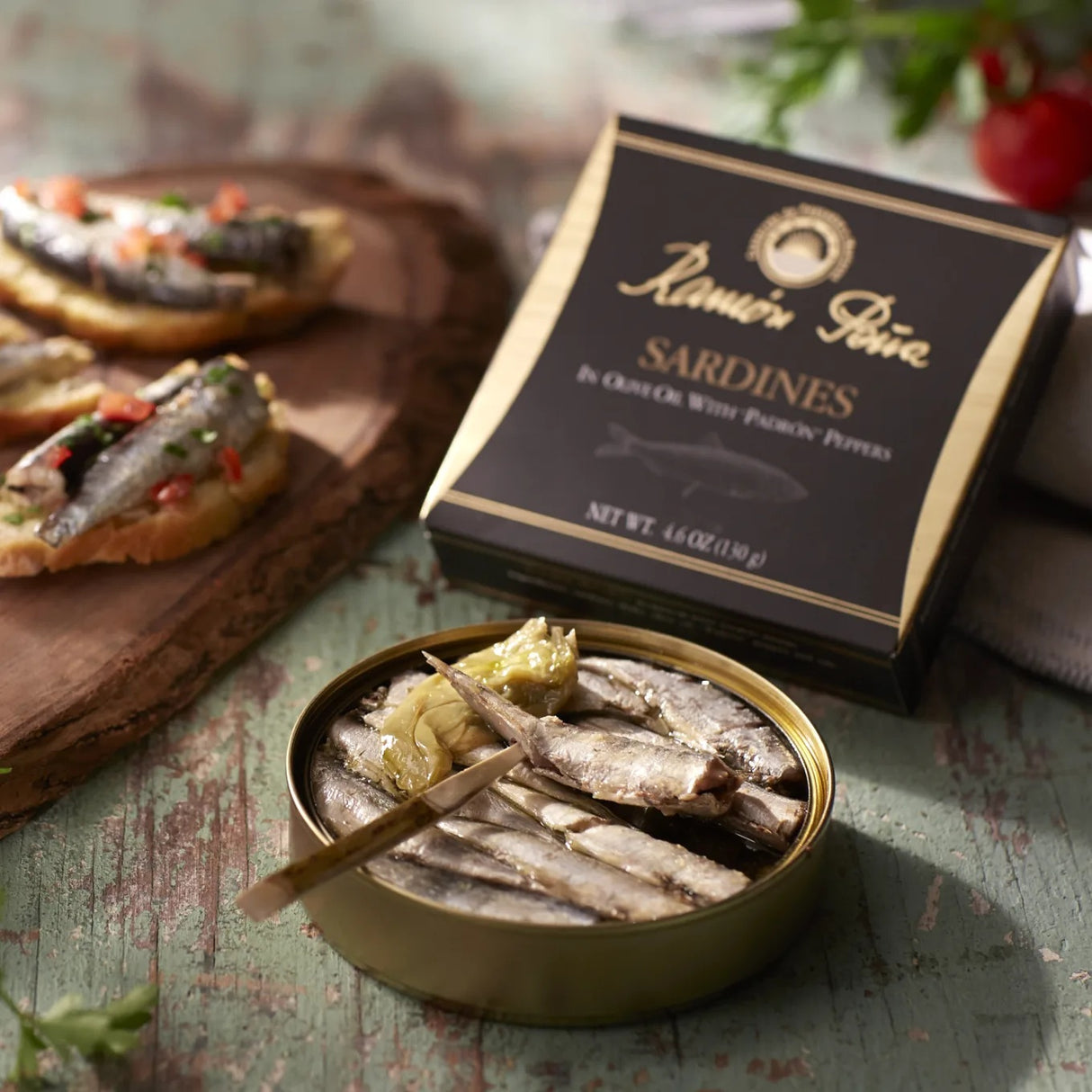 Ramón Peña Sardines with Padrón Peppers 4.6Oz (130g)