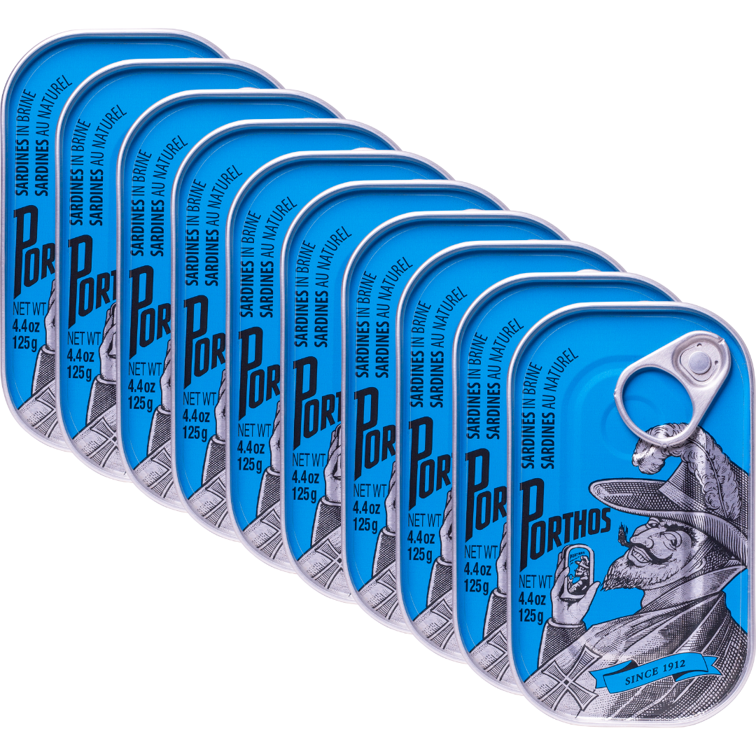 Porthos Portuguese Sardines in Brine (10 Pack) (4.4 oz cans) - International Loft