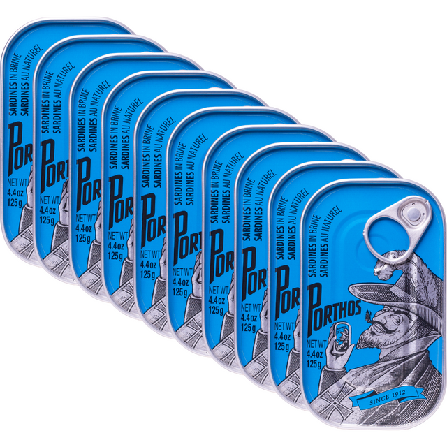 Porthos Portuguese Sardines in Brine (10 Pack) (4.4 oz cans) - International Loft