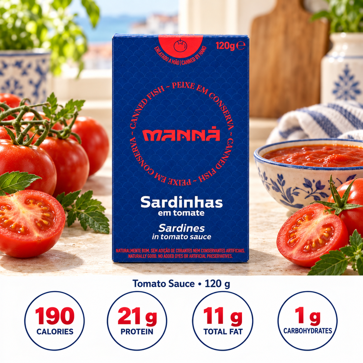 Manná Sardines in Tomato Sauce – 4.2 oz (120 g)
