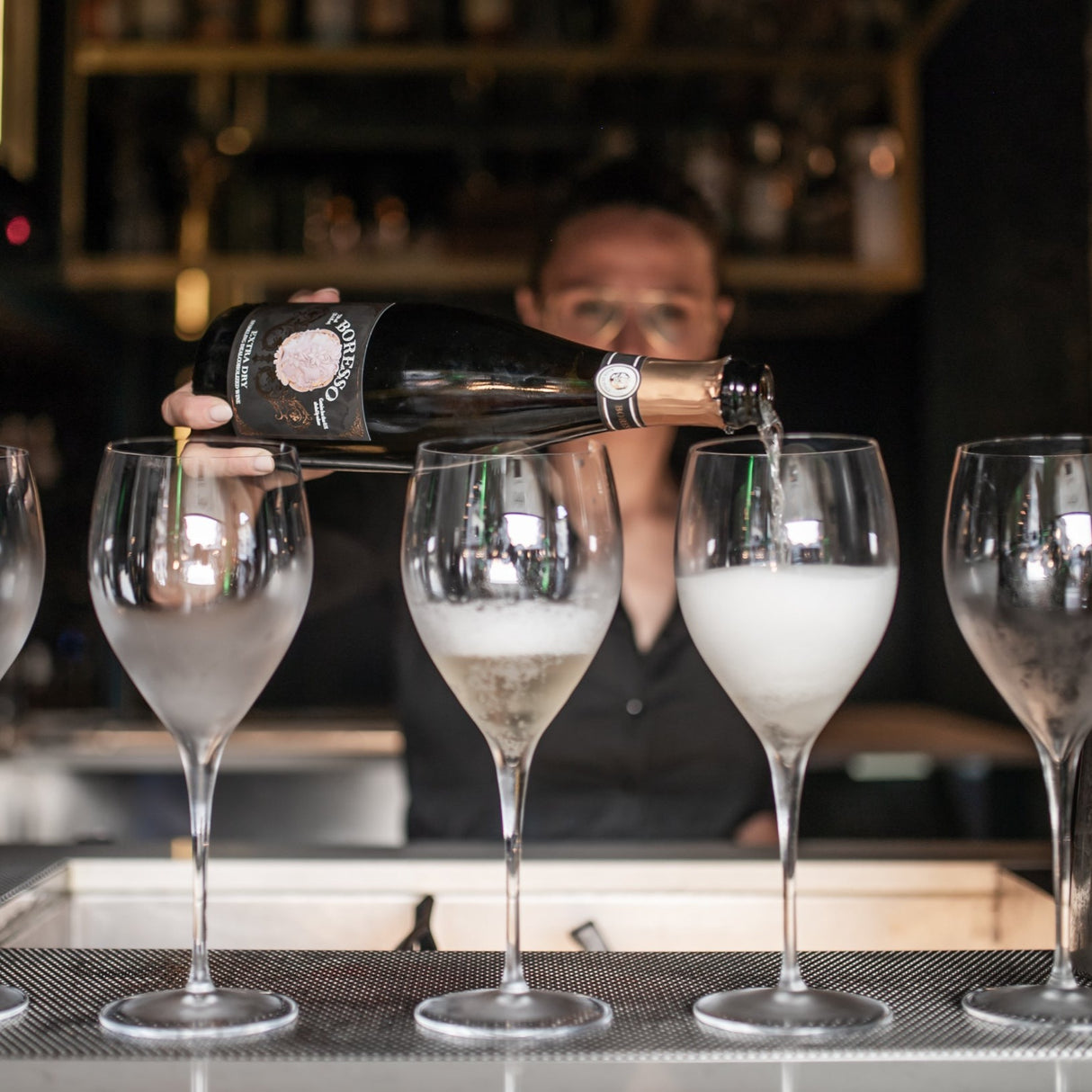 Boresso Sparkling Non-alcoholic Wine From Italy, Extra Dry Dealcoholized, 750ml (25.4 fl oz) Bottle with Gift Box