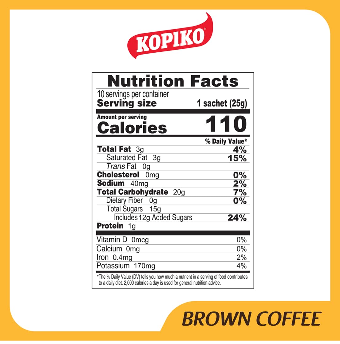 Kopiko Brown Coffee Mix 8.8 Oz 10 Packet Bag