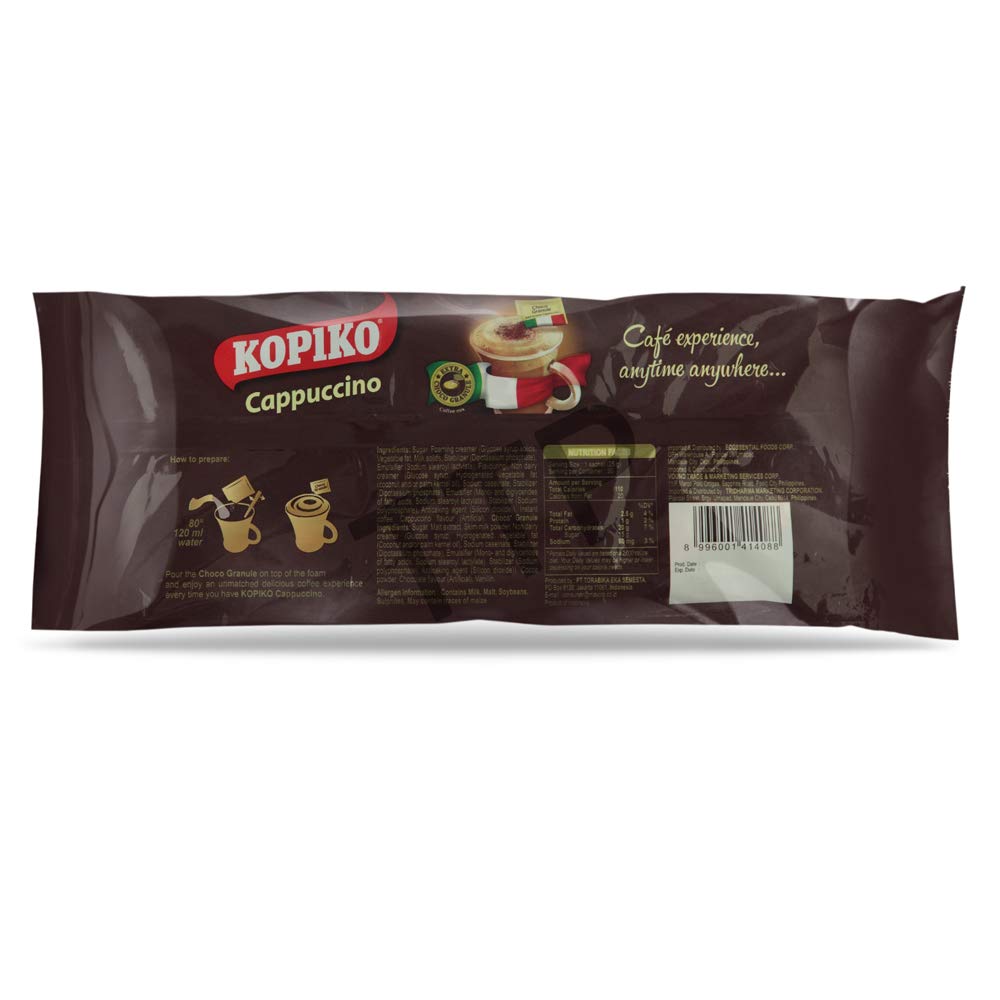 Kopiko Cappuccino Instant Coffee 30 Packets, (25g each)