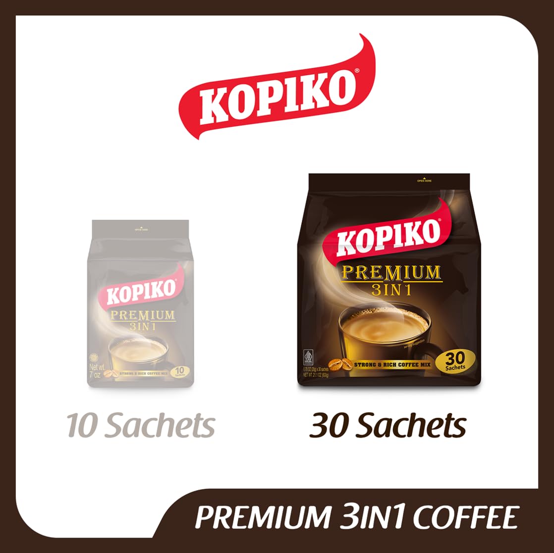 Kopiko Premium 3 in 1 Instant Coffee, 21.2 Oz (30 pack)