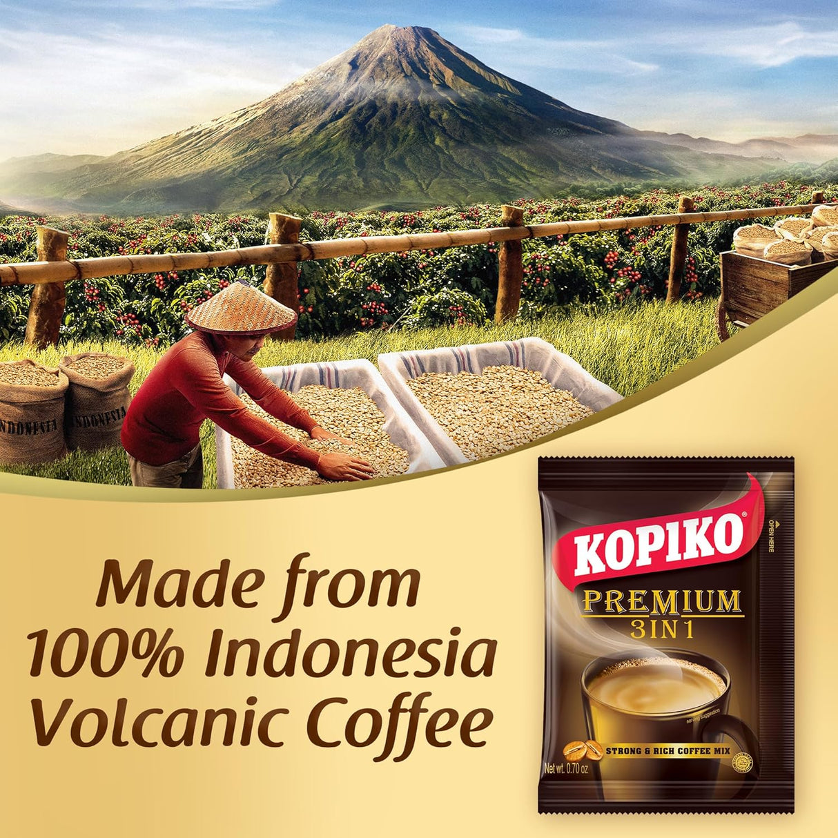 Kopiko Premium 3 in 1 Instant Coffee, 21.2 Oz (30 pack)