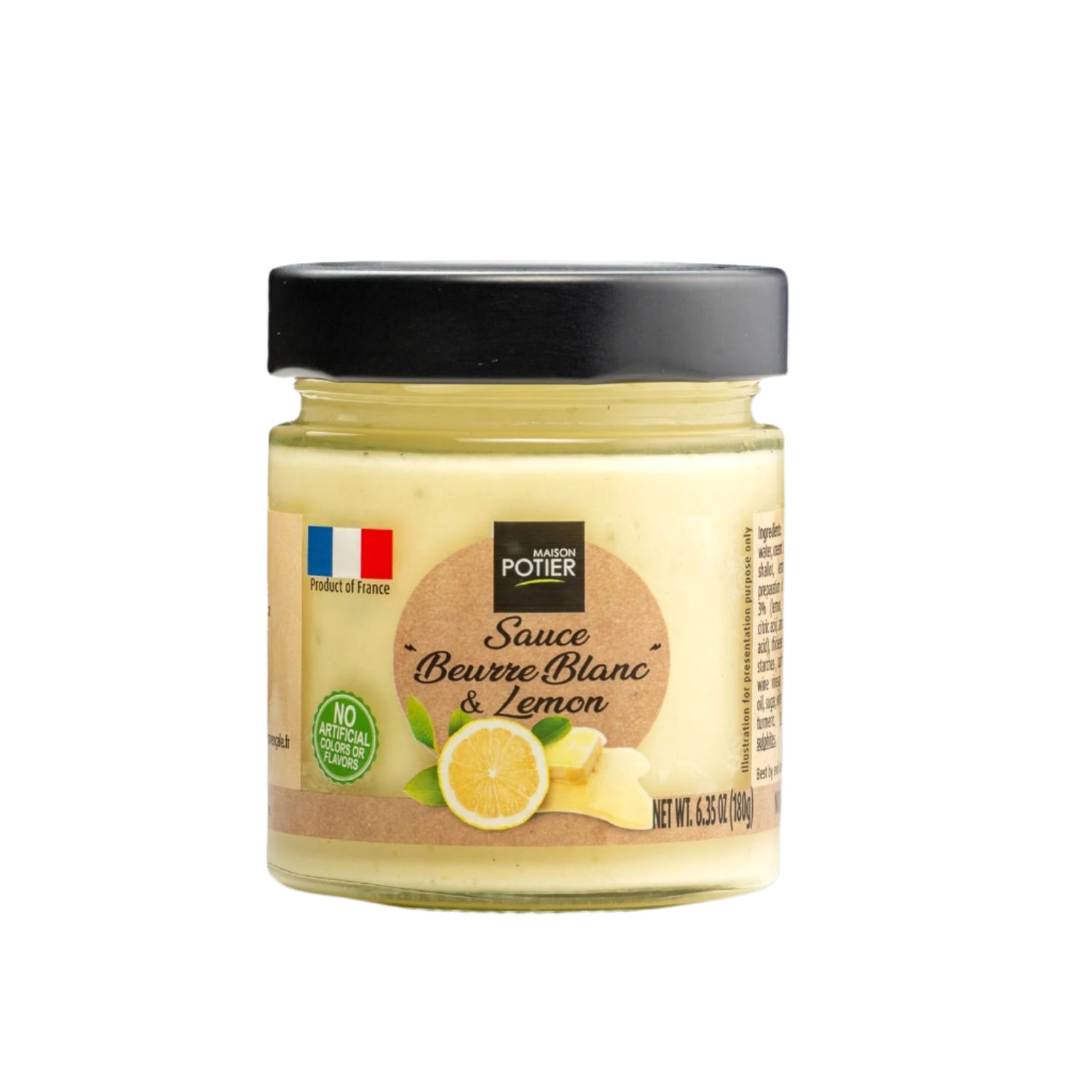 Maison Potier Beurre Blanc and Lemon Sauce, The Authentic Sauce N. 14, 6.35oz Jar - International Loft