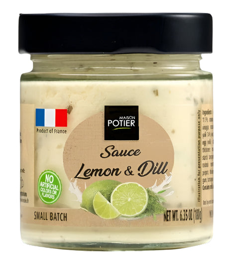 Maison Potier Lemon and Dill Sauce, The Authentic Sauce N. 8, 6.35oz Jar - International Loft