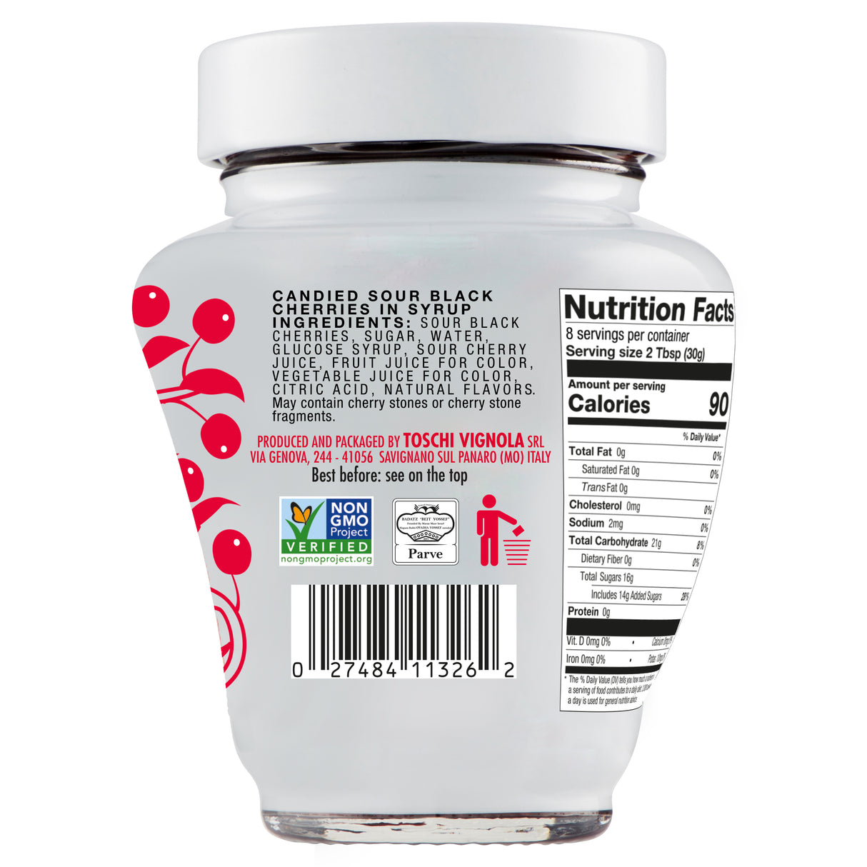 Amarena Toschi Italian Black Cherries in Syrup 17.9 Oz. - International Loft