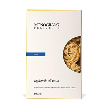 Monograno Felicetti Matt Tagliatelle with Egg Pasta Italian Organic Non-GMO 17.6oz (500g) - International Loft