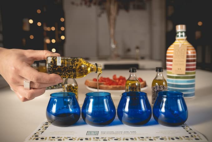 Antico Frantoio Muraglia Flavored EVOO Gourmet Italian Tasting Gift Set Four 1.69 Fl Oz (50 ml) Bottles of Flavored Blends of Natural Herbs and Spices Fresh Chili Pepper, Celery, Ginger, Lemon | Imported from Italy Gift Boxed - International Loft