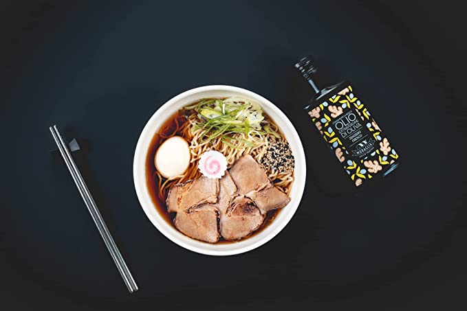 Antico Frantoio Muraglia Flavored EVOO Gourmet Italian Tasting Set 3 Pack Extra Virgin Olive Oil Blends Basil, Ginger, Lemon Imported from Italy 6.76 fl oz (200ml) Bottles Gift Boxed - International Loft