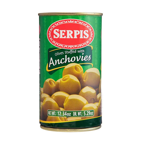 Serpis Manzanilla Olives Stuffed with Anchovies, 12.3 oz (350 g) - International Loft