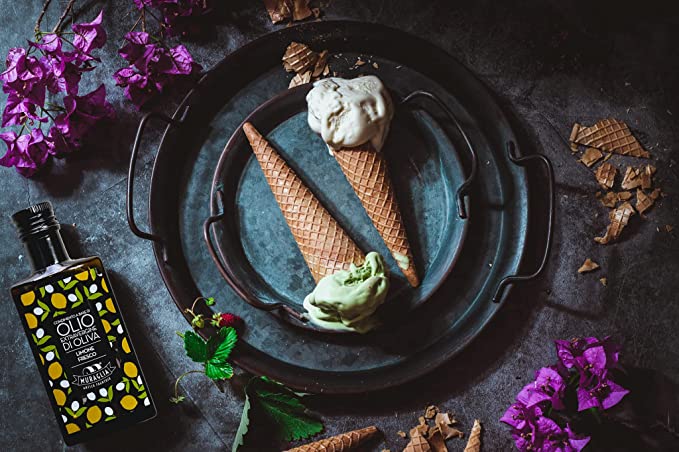 Antico Frantoio Muraglia Flavored EVOO Gourmet Italian Tasting Set 3 Pack Extra Virgin Olive Oil Blends Basil, Ginger, Lemon Imported from Italy 6.76 fl oz (200ml) Bottles Gift Boxed - International Loft