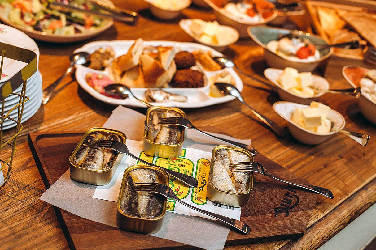 NURI Portuguese Sardines And Mackerel Variety Pack In A Limited Edition Gift Box 6 Pack Bundle One of Each - International Loft