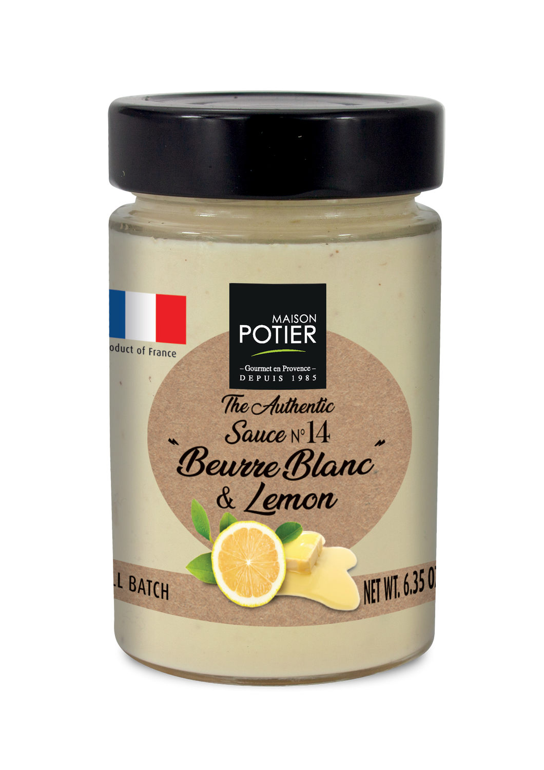 Maison Potier Beurre Blanc and Lemon Sauce, The Authentic Sauce N. 14, 6.35oz Jar - International Loft