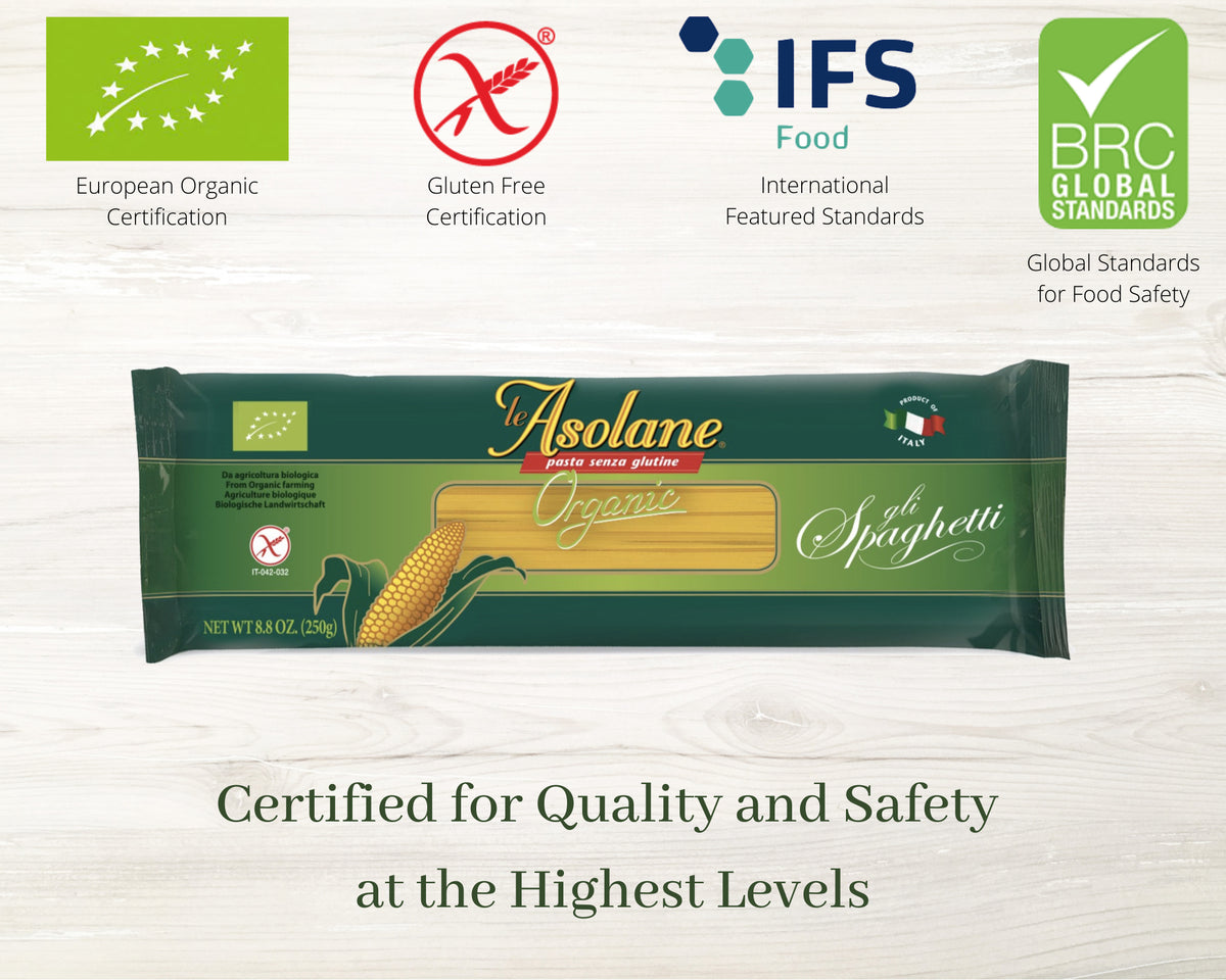 Le Asolane Certified Organic Gluten Free Spaghetti Pasta Authentic Imp
