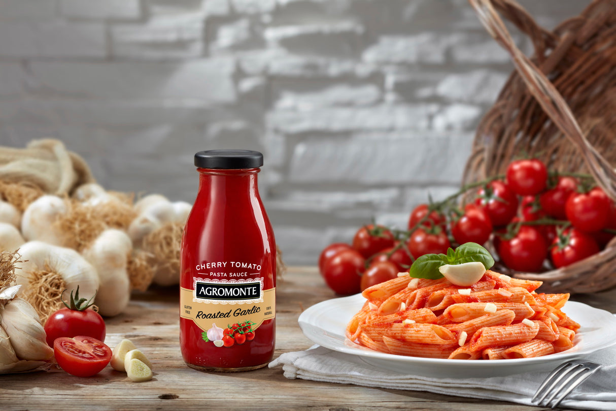 AGROMONTE Cherry Tomato and Roasted Garlic Pasta Sauce, 9.17oz - International Loft