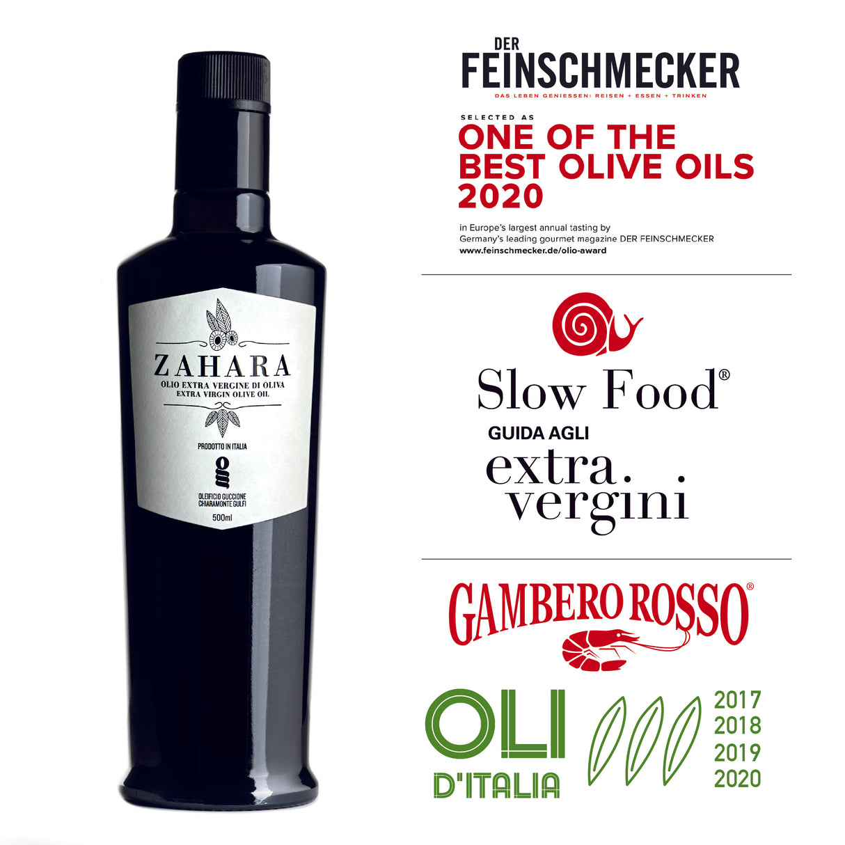 Zahara Premium Italian Extra Virgin Olive Oil 16.9 Fl Oz 500ml Without Gift Box - Oleificio Guccione - International Loft