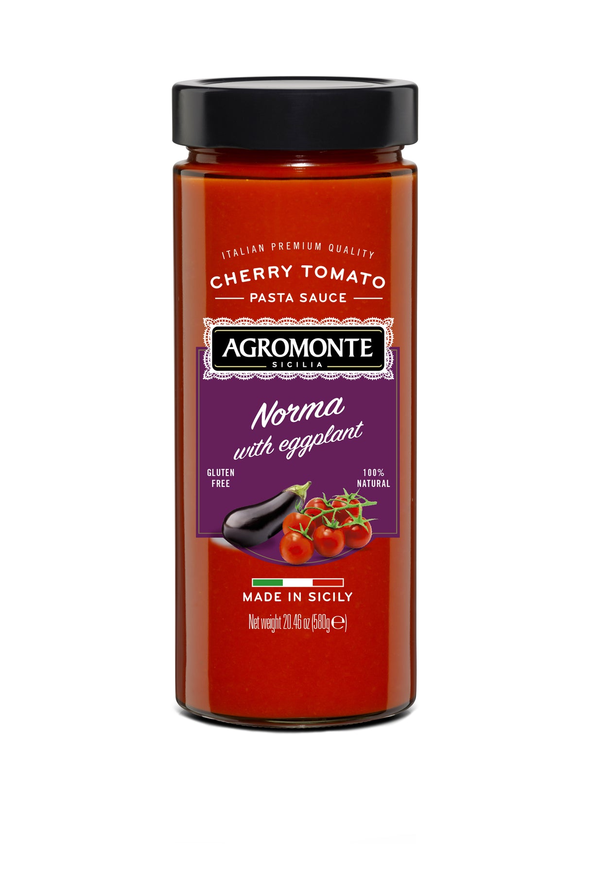 AGROMONTE Norma Cherry Tomato and Eggplant Pasta Sauce, 20.46oz - International Loft