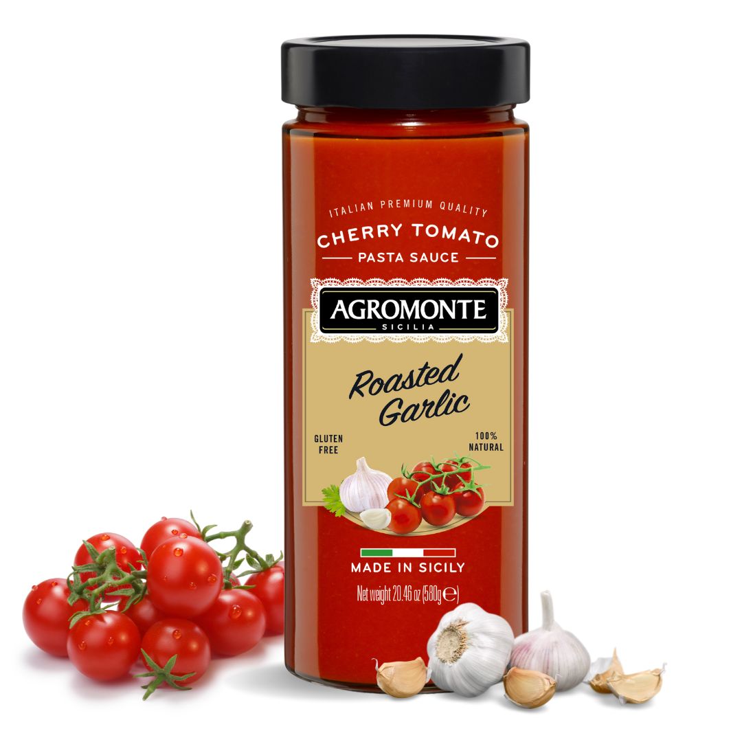 AGROMONTE Cherry Tomato and Roasted Garlic Pasta Sauce, 20.46oz - International Loft
