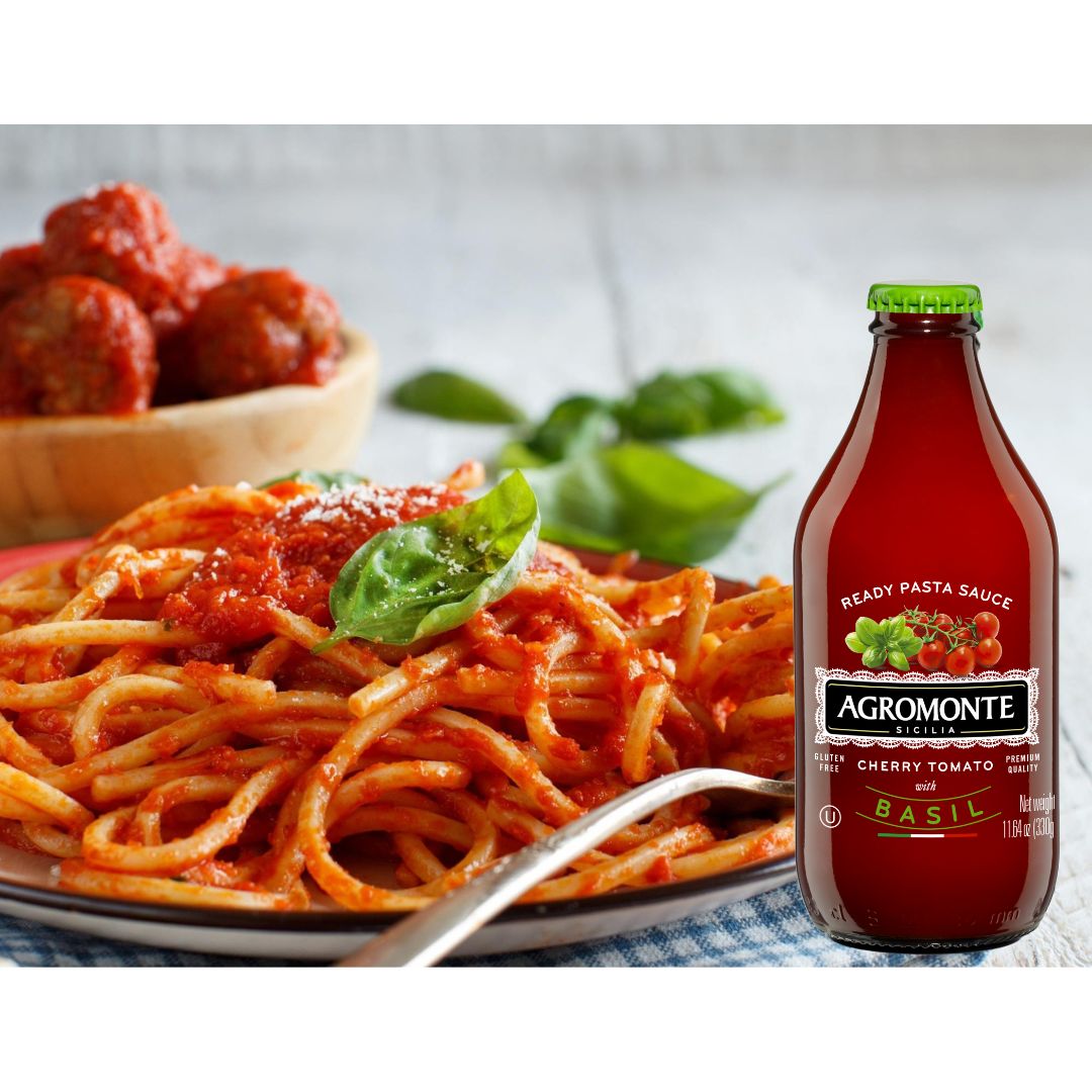 AGROMONTE ready to use Cherry Tomato Pasta Sauce with Basil, 11.64oz - International Loft