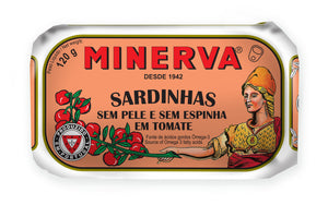 Minerva Gourmet Canned Skinless and boneless Sardines in tomato sauce