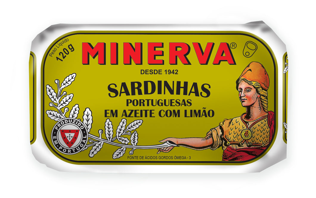 Minerva Gourmet canned whole Sardines in olive oil and lemon