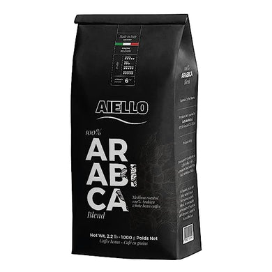 Aiello Caffe Italian Espresso Coffee Beans 2.2 LB Bag Arabica Whole Bean Coffee Blend Freshly Roasted and Blended in Southern Italy - International Loft