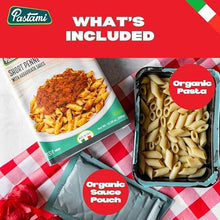 Load image into Gallery viewer, Pastami Organic Ready-To-Eat Microwable Pasta, Short Penne with Arrabbiata Sauce Ready in 90 Sec
