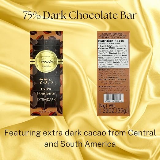 Venchi 75% Extra Dark Mini Chocolate Bar 35 g