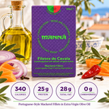 Manná Portuguese-Style Mackerel Fillets in Extra Virgin Olive Oil – 4.2 oz (120 g)