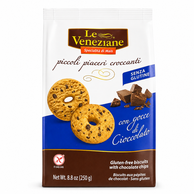 Le Veneziane Gluten Free Cookies with Chocolate Chip 8.8 oz | 250g - International Loft