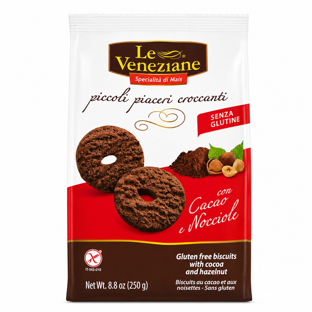 Le Veneziane Gluten Free Cookies with Chocolate & Hazelnuts  8.8 oz | 250g - International Loft