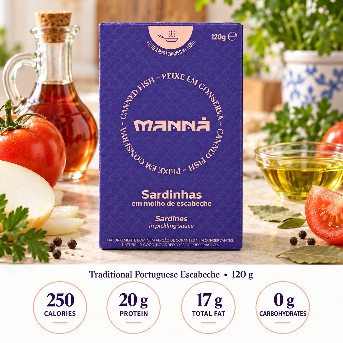 Manná Sardines in Portuguese Escabeche Sauce – 4.2 oz (120 g)