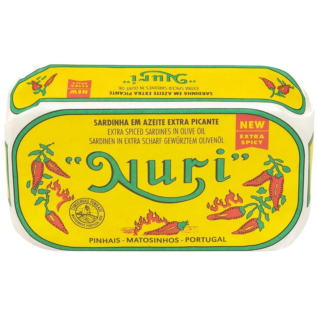 NURI Portuguese EXTRA SPICED Sardines in Olive Oil - 8 Pack