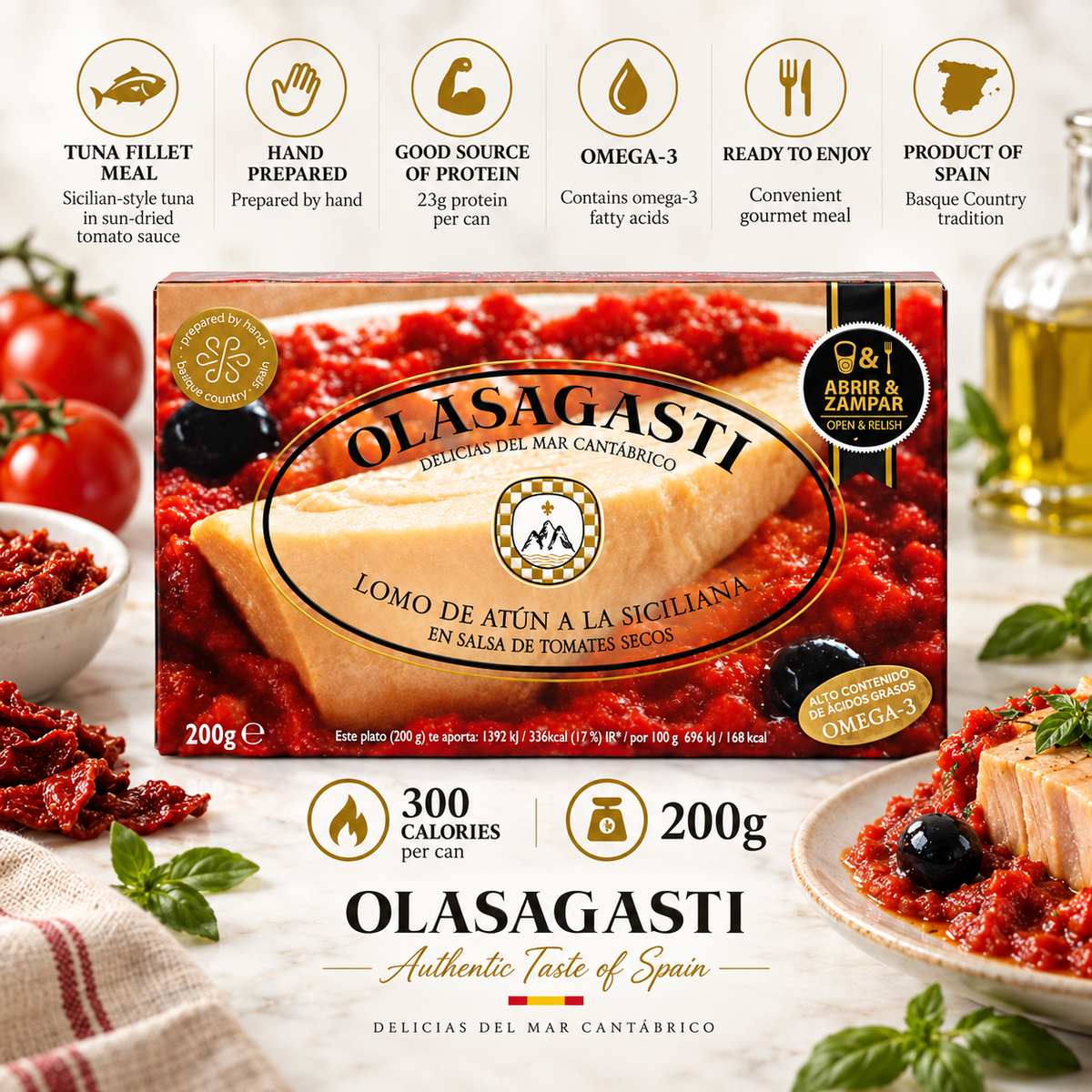 Olasagasti Tuna Fillets a la Siciliana (Tomato Sauce)