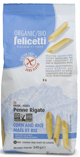 Organic Felicetti Gluten-Free Penne Rigate Pasta | Corn & Rice | 12 oz (340g)