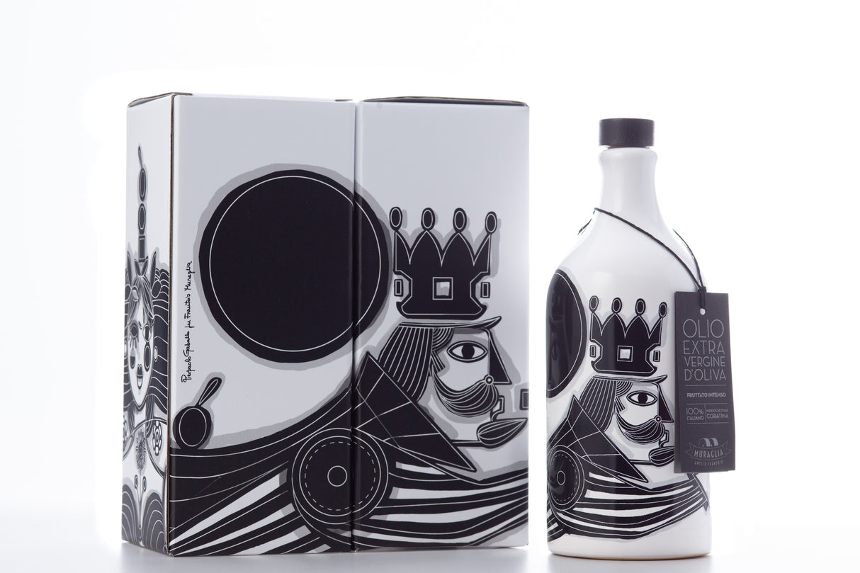 Antico Frantoio Muraglia, Italian Extra Virgin Olive Oil, The King Ceramic Jar Bottle 17 Fl.oz - International Loft