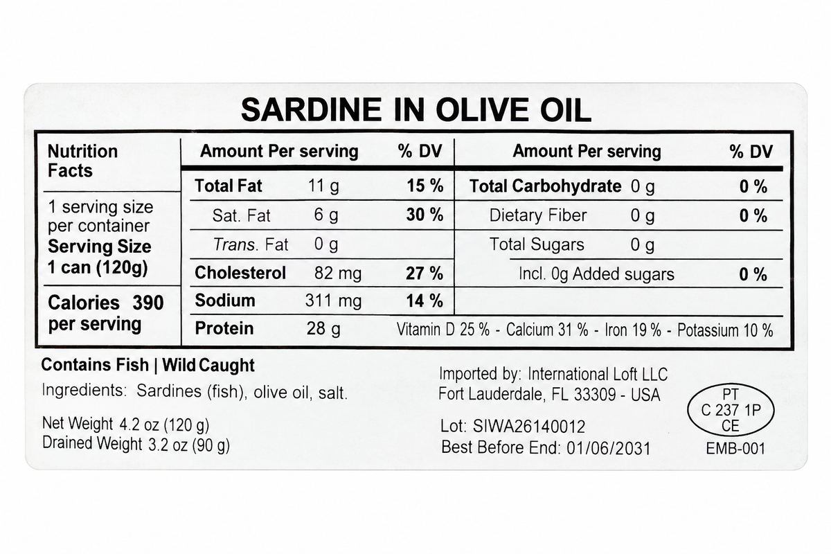Manná Sardines in Olive Oil – 4.2 oz (120 g)