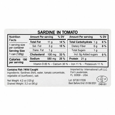 Manná Sardines in Tomato Sauce – 4.2 oz (120 g)