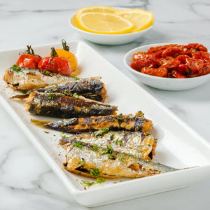 Minerva Gourmet canned whole Sardines in olive oil and lemon