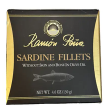 Load image into Gallery viewer, Ramon Pena Sardine Fillets In Olive Oil Without Skin and Bones 4.6 oz  (130g)
