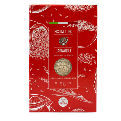 RISO MITTINO Organic Carnaroli Rice For Risotto. Imported from Piemonte Italy. Chef’s choice Vacuum Packed for Freshness 35.5 oz pack (1 kg) - International Loft