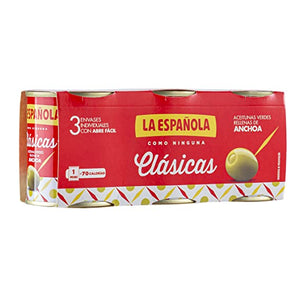 La Espanola Three Pack Olives Stuffed with Anchovies 120g - International Loft