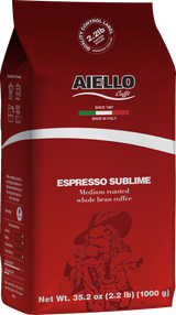 Aiello Caffé Italian Espresso Sublime Coffee Beans, Medium Roasted Whole Bean Coffee Blend - International Loft