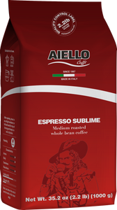 Aiello Caffé Italian Espresso Sublime Coffee Beans, Medium Roasted Whole Bean Coffee Blend - International Loft