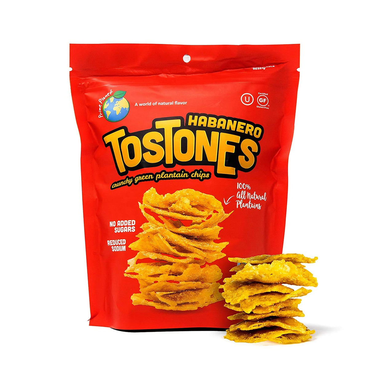 Prime Planet Tostones Habanero Flavor 3.53 oz Resealable Package - International Loft